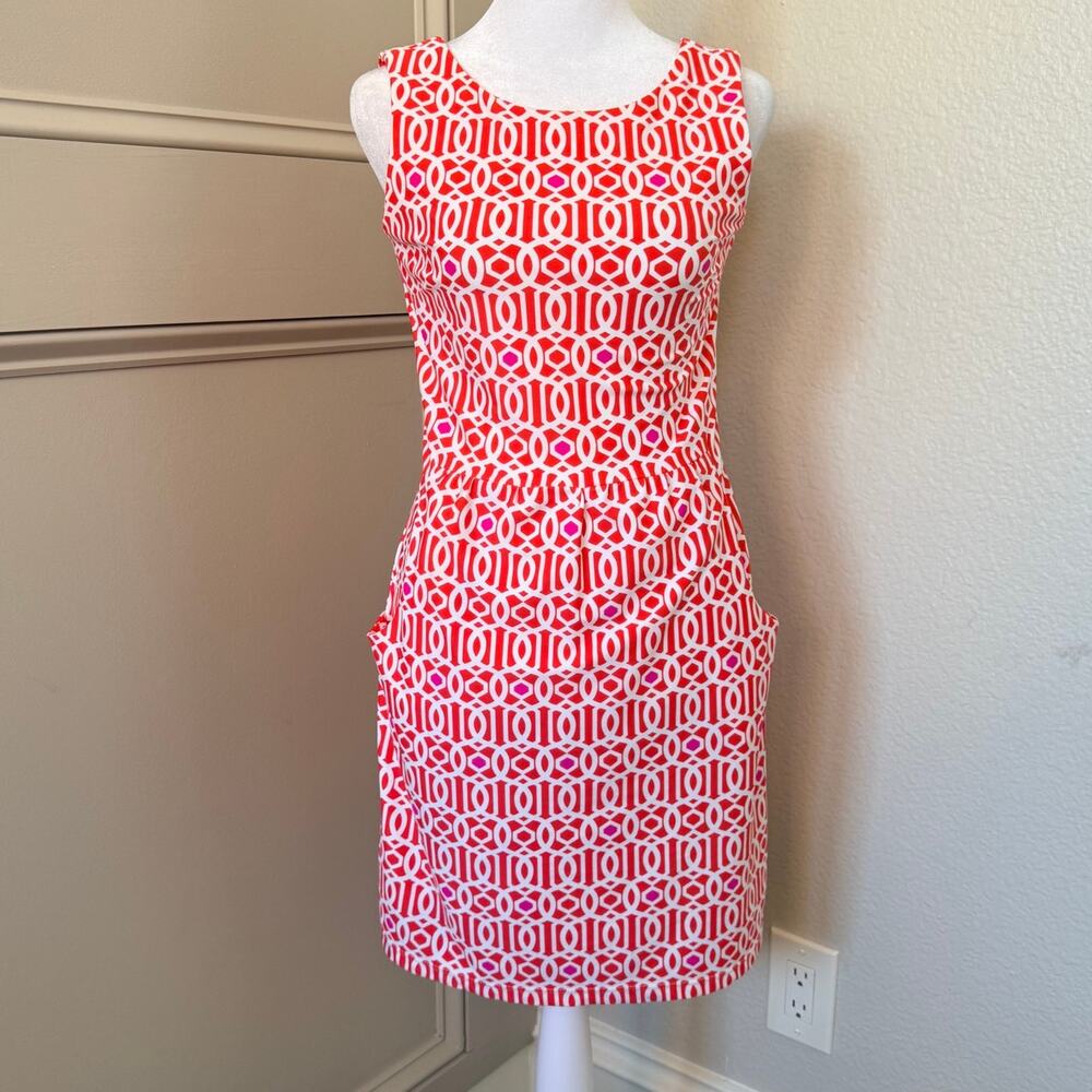Jude Connally Mary Pat Coral Red Chain Link Dress XS